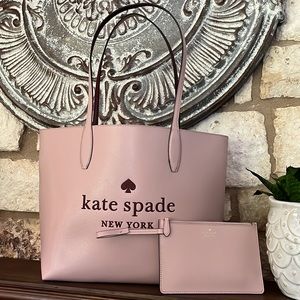 Kate Spade Structured Leather Tote w/ Detachable Pouch